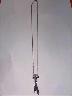 .925 Pendant Necklace with Blue Opal Accent